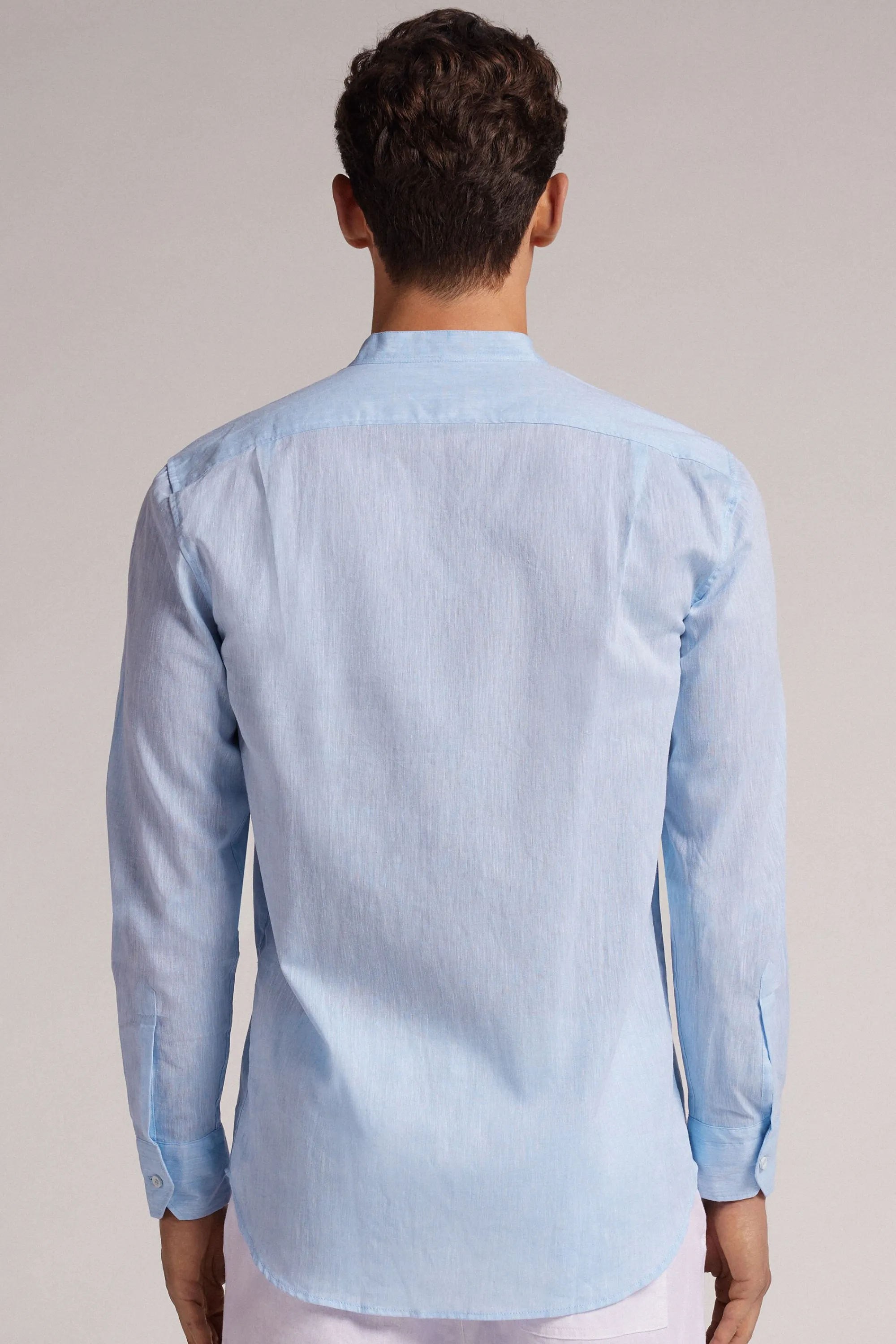 Intimissimi Camicia Collo Coreana in Lino e Cotone