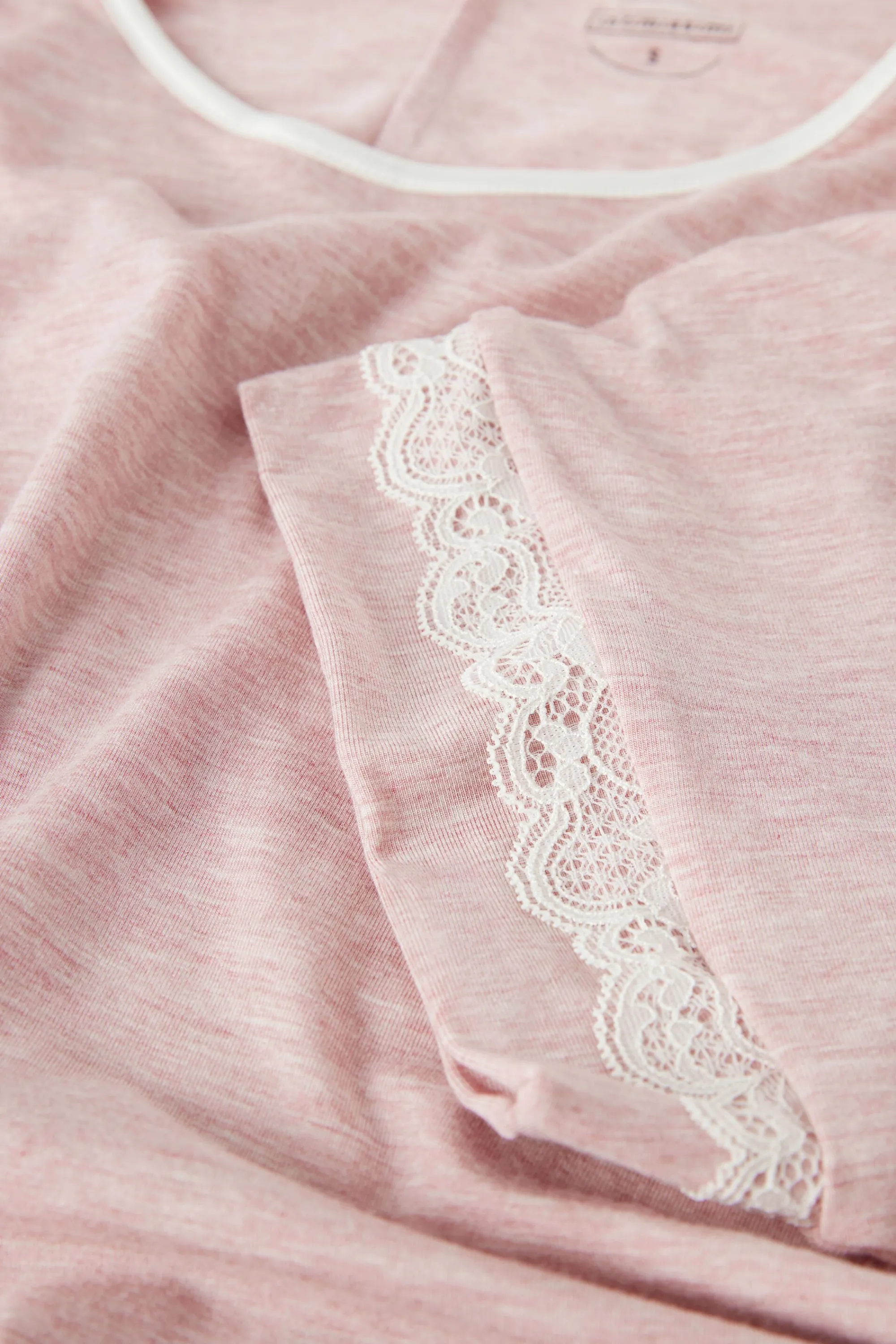 Intimissimi Camicia da Notte a Maniche Corte con Dettagli in Pizzo