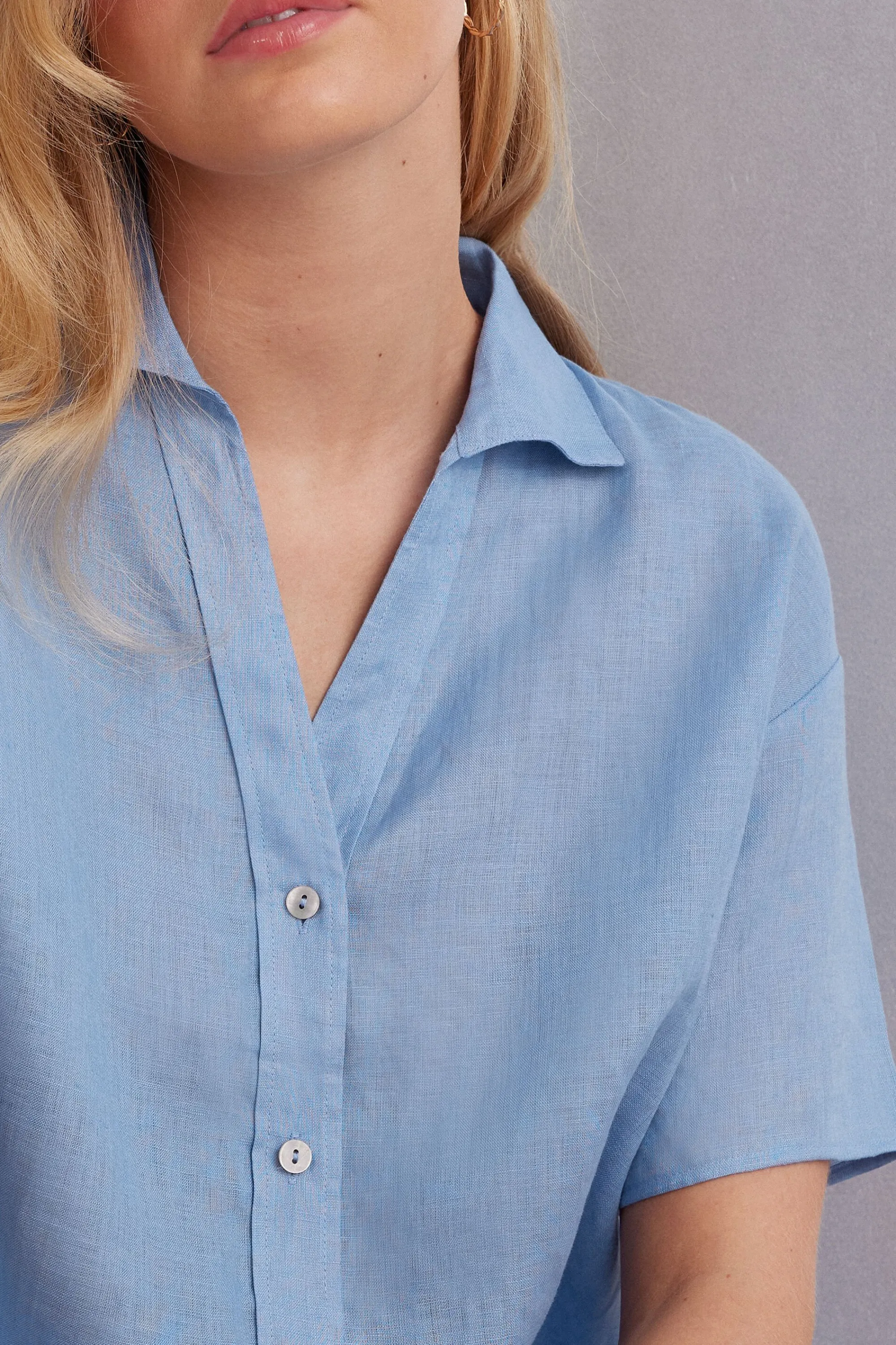 Intimissimi Camicia Manica Corta in Tela di Lino