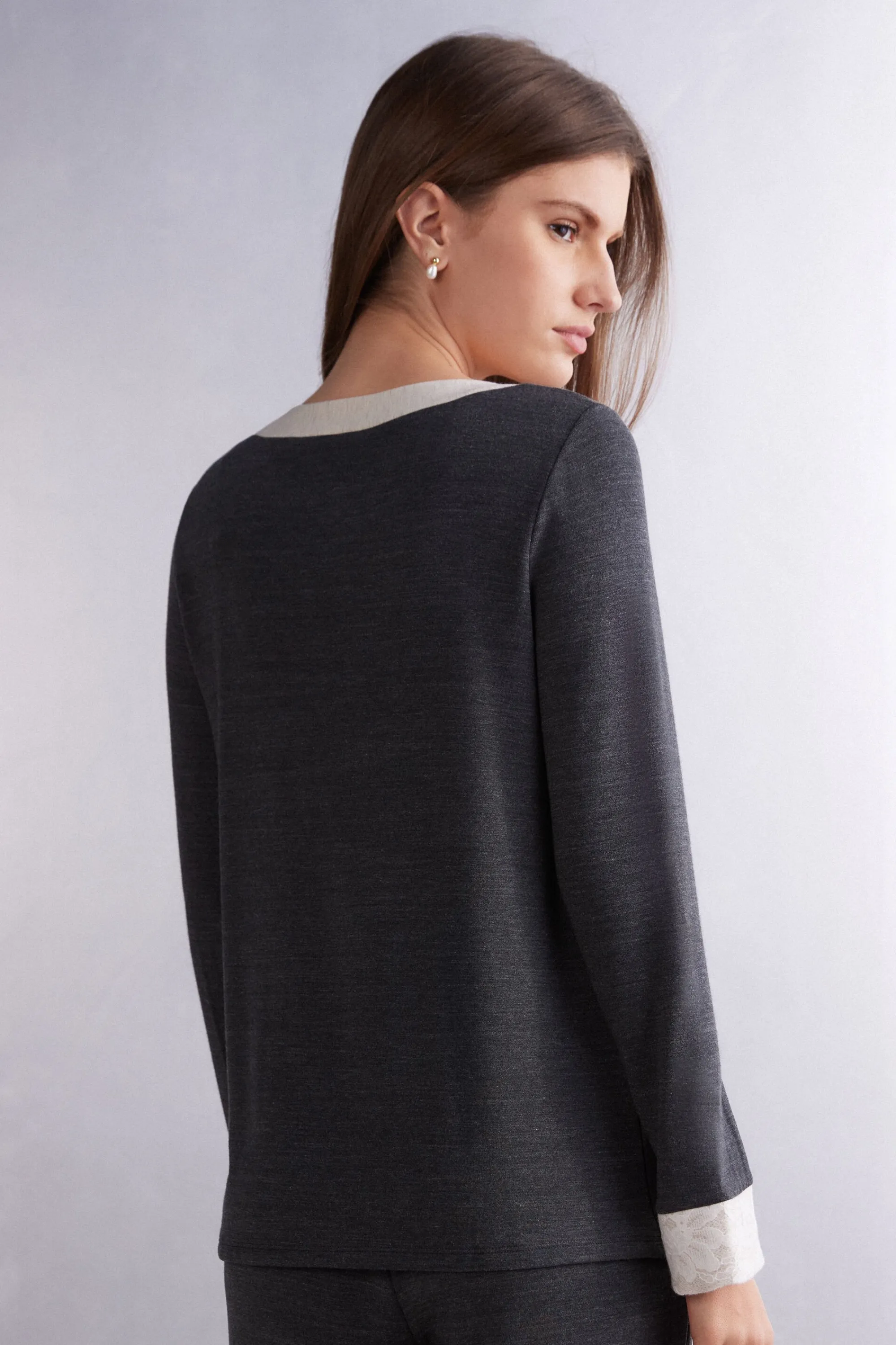 Intimissimi Maglia Manica Lunga con Scollo a Barchetta Baby It's Cold Outside