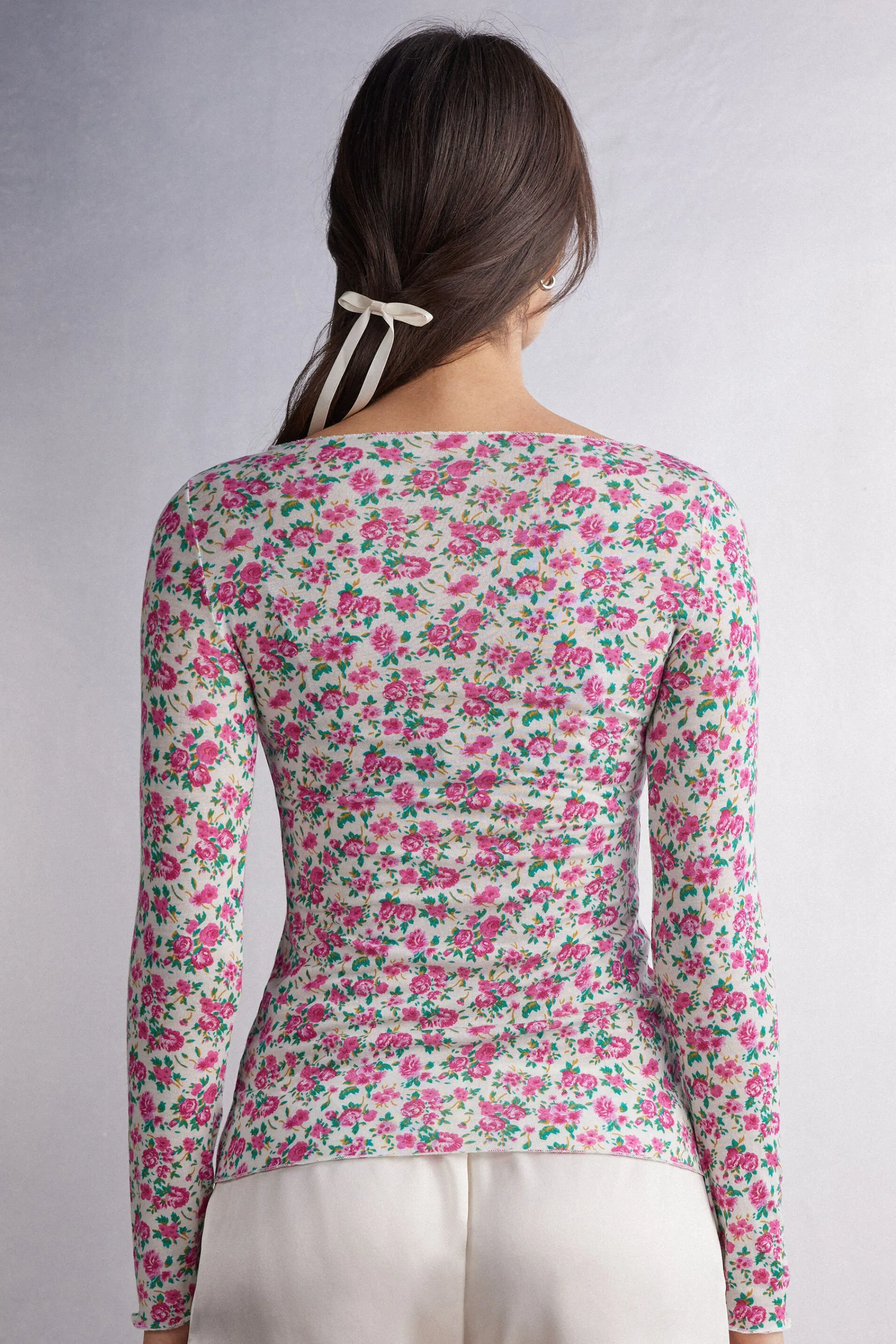 Intimissimi Maglia Scollo a Barchetta in Modal Ultralight con Cashmere Life is a Flower