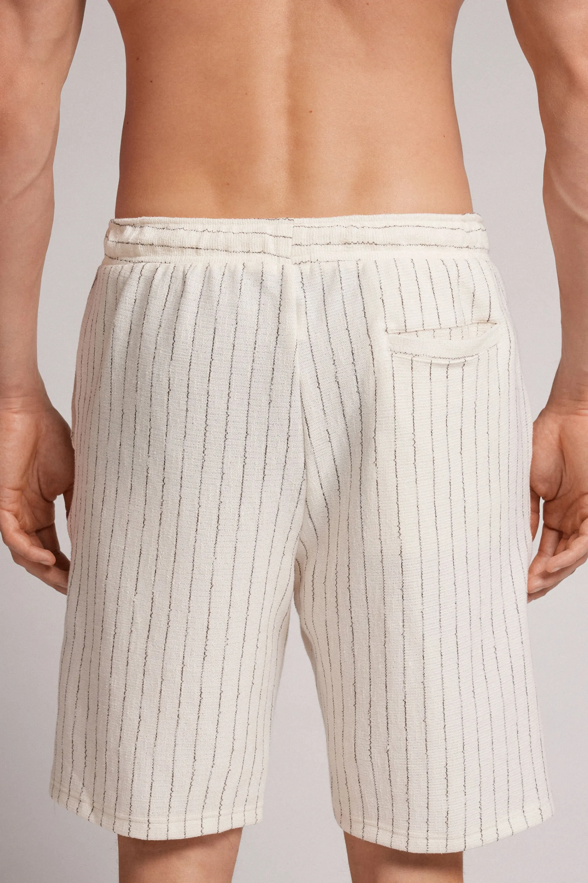 Intimissimi Pantalone Corto in Felpa a Righe Verticali